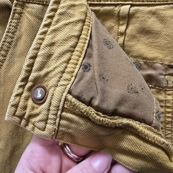 Pilcro mustard yellow wide leg high rise jeans non stretch denim size 33 - Picture 7 of 13